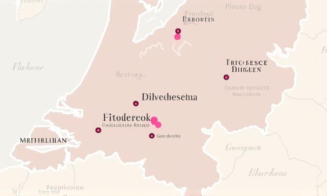 Map of Groningen area in Groningen, Netherlands
